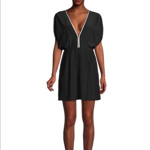 Kiki de Montparnasse black and beige silk mini dress M